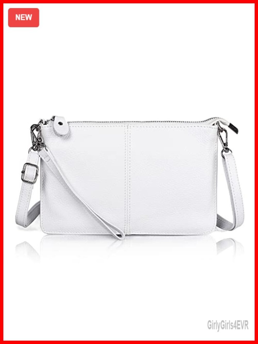Genuine Leather Wristlet Clutch Crossbody Bag with RFID Blocking
